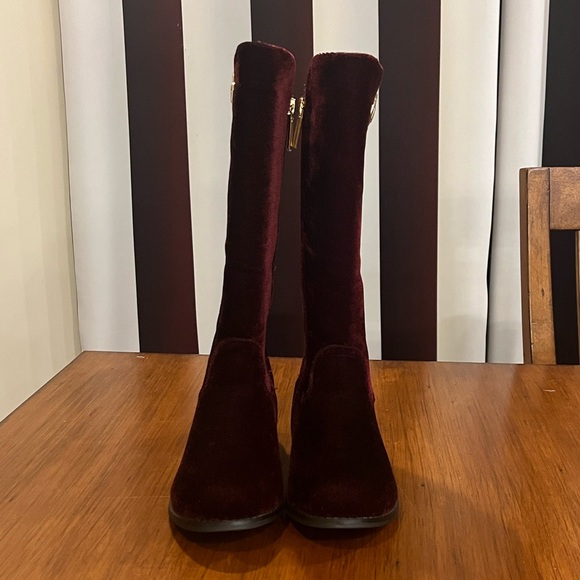 Michael Kors Emma Lily velour boots grade school new Plum Youth Girls Size 13 - Picture 7 of 15